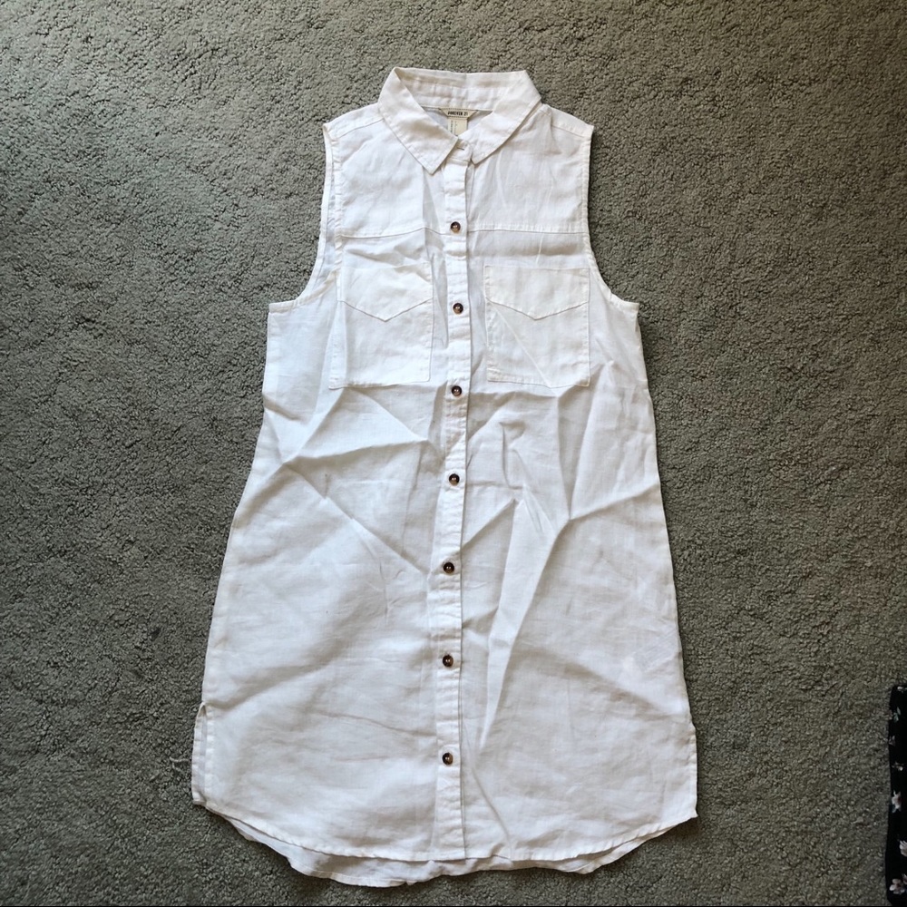 ✨ White Button Up Tank Tunic/Dress